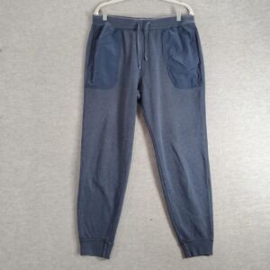 Abercrombie & Fitch Men Activewear Pants Large Blue Jogger Fleece Drawstring